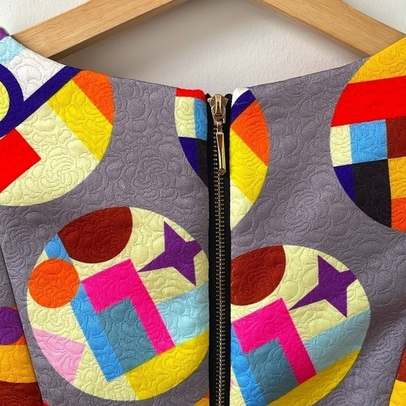 Connie & Na Multicolour Mini Dress Dot Shortsleeve Skater Pleated Small Medium - Picture 5 of 12